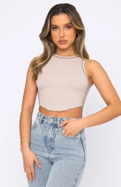 White Fox Boutique AU The Little Things Crop Bone/Chocolate 7 White Fox Boutique AU The Little Things Crop Bone/Chocolate