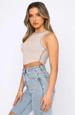 White Fox Boutique AU The Little Things Crop Bone/Chocolate 8 White Fox Boutique AU The Little Things Crop Bone/Chocolate