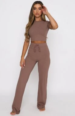 White Fox Boutique AU Clothing It's Meant To Be Crop Chocolate
