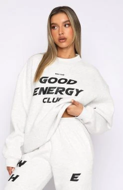 White Fox Boutique AU Clothing Don't At Me Sweater Grey Marle