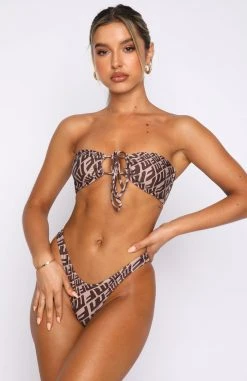 White Fox Boutique AU Restocked Belmont Bottoms Chocolate Monogram Print 15 White Fox Boutique AU Restocked Belmont Bottoms Chocolate Monogram Print