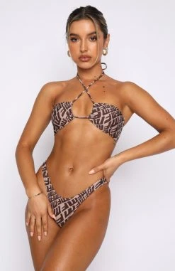 White Fox Boutique AU Restocked Belmont Bottoms Chocolate Monogram Print 16 White Fox Boutique AU Restocked Belmont Bottoms Chocolate Monogram Print