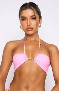 White Fox Boutique AU Tropical Days Bikini Top Pink