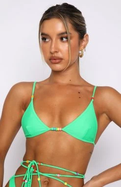 White Fox Boutique AU In The Waves Bikini Top Green Swimwear
