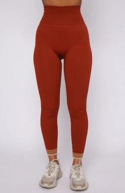 White Fox Boutique AU Sahara Seamless Leggings Burnt Clay Collaborations