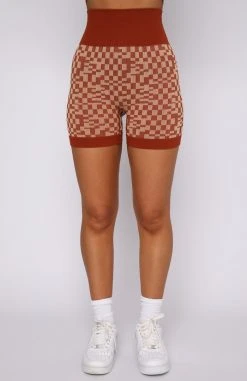 White Fox Boutique AU Collaborations Mojave Seamless Bike Shorts Burnt Clay Mirage