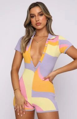 White Fox Boutique AU Time Of Our Lives Playsuit Wave Print