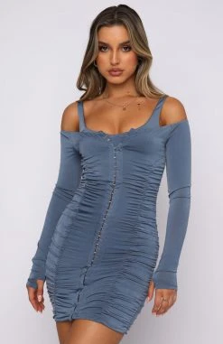 White Fox Boutique AU Dresses Confess To Me Mini Dress Steel