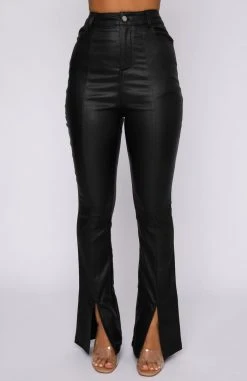 White Fox Boutique AU Obsessed PU Pants Black Clothing
