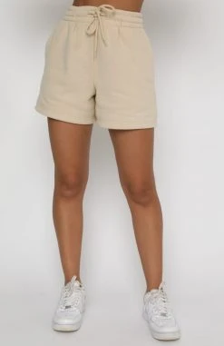 White Fox Boutique AU Clothing Along For The Ride Lounge Shorts Sand
