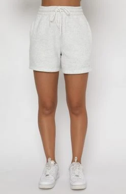 White Fox Boutique AU Along For The Ride Lounge Shorts Grey Marle Clothing