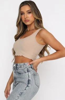 White Fox Boutique AU All For One Ribbed Crop Beige Clothing 10 White Fox Boutique AU All For One Ribbed Crop Beige Clothing