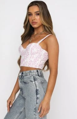 White Fox Boutique AU Weekend Love Bustier Pink Butterfly Clothing