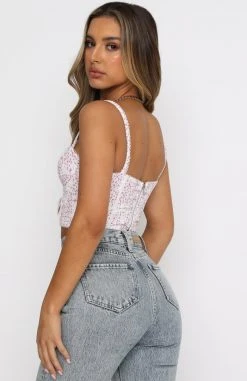 White Fox Boutique AU Weekend Love Bustier Pink Butterfly Clothing