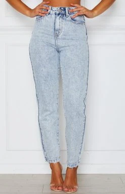 Whitefox Boutique Like Duh! Boyfriend Jeans Washed Blue Denim