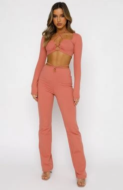 White Fox Boutique AU Bottoms Time Stands Still Pants Ginger