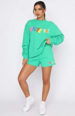 White Fox Boutique AU Real Deal Lounge Shorts Green