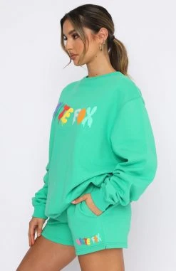 White Fox Boutique AU Clothing Your Moment Sweater Green