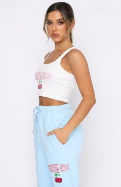 White Fox Boutique AU Clothing Cherry Kiss Crop White
