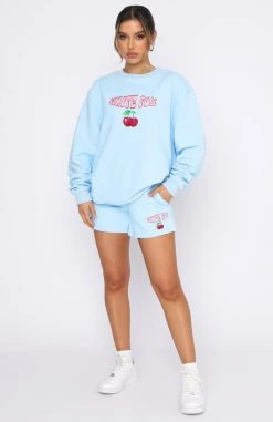 White Fox Boutique AU Born To Stand Out Sweater Sky Blue