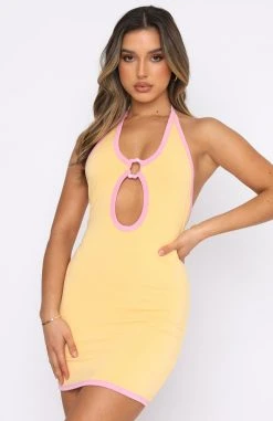 White Fox Boutique AU Living Free Mini Dress Peach