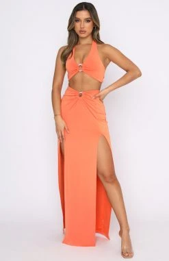 White Fox Boutique AU Tops Feeling Good Crop Orange