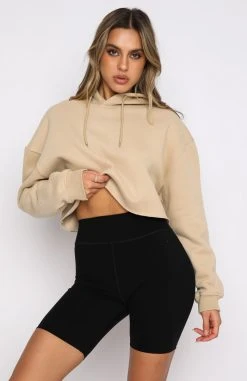 White Fox Boutique AU What It Takes Cropped Hoodie Sand Clothing