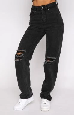 White Fox Boutique AU Current Moment Jeans Black Acid