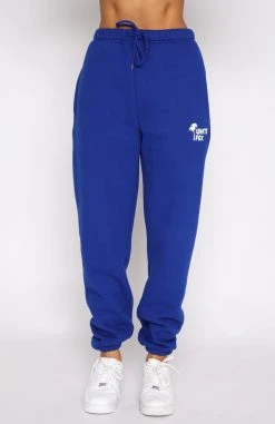 White Fox Boutique AU Clothing Brave Hearts Sweatpants Electric Blue