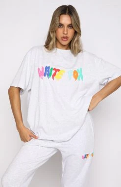 White Fox Boutique AU Clothing Too Cool Tee Grey Marle