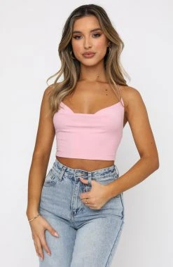 White Fox Boutique AU Crash The Party Crop Pink Clothing