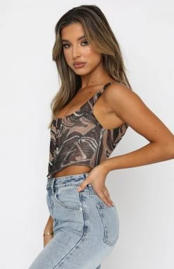 White Fox Boutique AU Something About You Bustier Brown Swirl Clothing