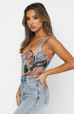 White Fox Boutique AU Clothing Something About You Bustier Orange Swirl 10 White Fox Boutique AU Clothing Something About You Bustier Orange Swirl