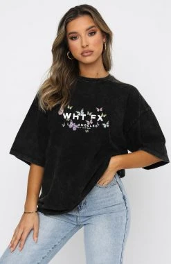White Fox Boutique AU Dare To Dream Oversized Tee Acid Black Clothing