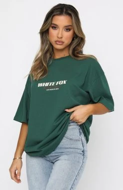 White Fox Boutique AU Moment In Time Tee Forest Green