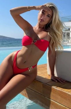 White Fox Boutique AU Swimwear Falling In Love Bikini Top Red