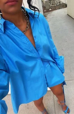 White Fox Boutique AU Golden Sunset Shorts Blue