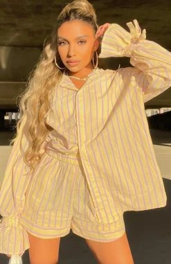 White Fox Boutique AU After Sunset Shorts Yellow Stripe Bottoms 15 White Fox Boutique AU After Sunset Shorts Yellow Stripe Bottoms