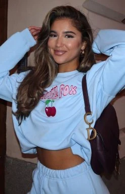 White Fox Boutique AU Born To Stand Out Sweater Sky Blue