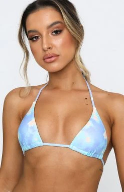 White Fox Boutique AU Bora Bora Bikini Top Aqua Tie Dye