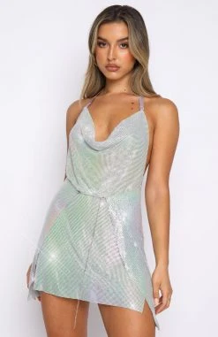 White Fox Boutique AU Clothing City Of Lights Mini Dress Purple Iridescent