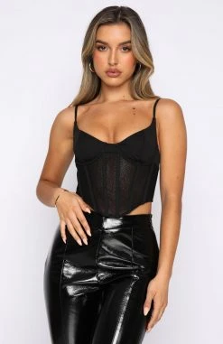 White Fox Boutique AU Glam Girl Bustier Black