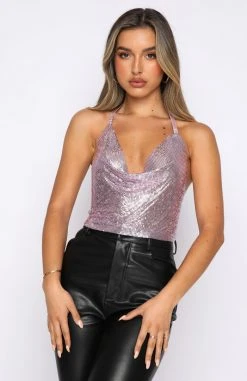 White Fox Boutique AU Clothing Share The Stage Crop Pink