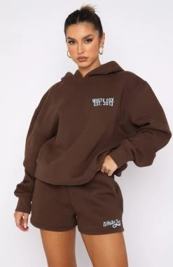 White Fox Boutique AU Clothing Moving Different Hoodie Chocolate