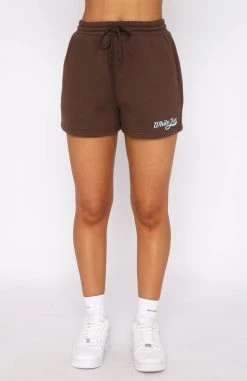 White Fox Boutique AU Moving Different Lounge Shorts Chocolate Clothing