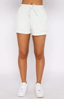 White Fox Boutique AU Not A Dream Lounge Shorts Grey Marle