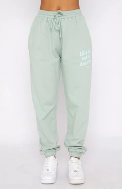 White Fox Boutique AU Not A Dream Sweatpants Sage Clothing
