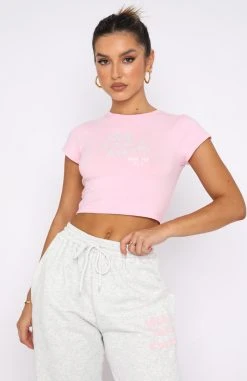 White Fox Boutique AU Not A Dream Baby Tee Baby Pink Clothing