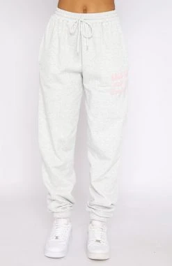 White Fox Boutique AU Not A Dream Sweatpants Grey Marle Clothing