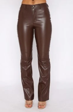 White Fox Boutique AU Clothing Darkest Secrets PU Pants Chocolate